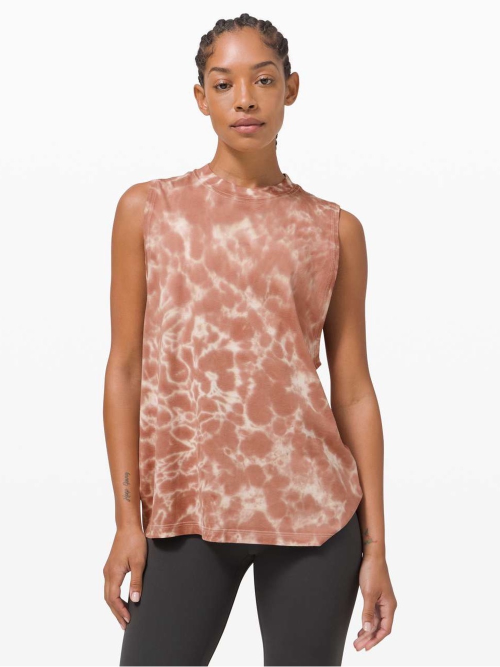 Lululemon Tie-Dye Muscle Tank Top - Rust/Cream - fits like a M/L